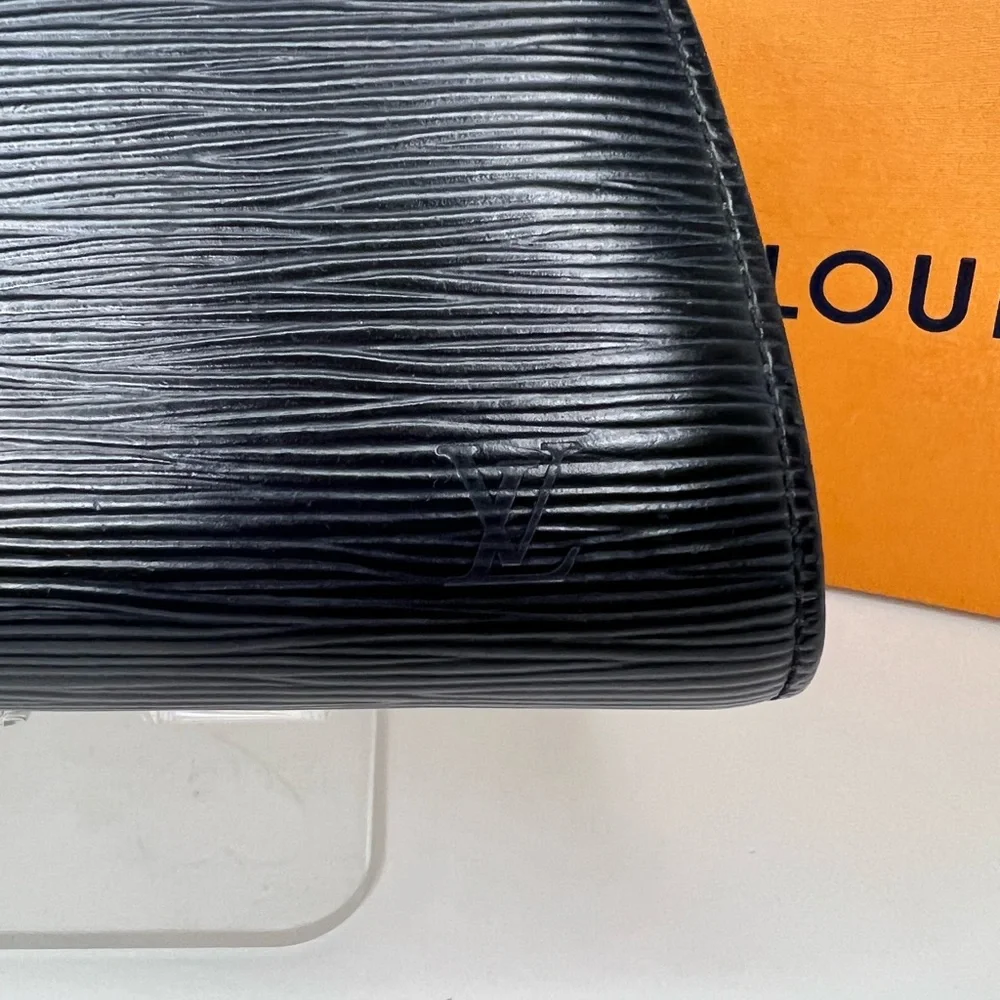 Louis Vuitton Black Epi Leather Cosmetic Pouch